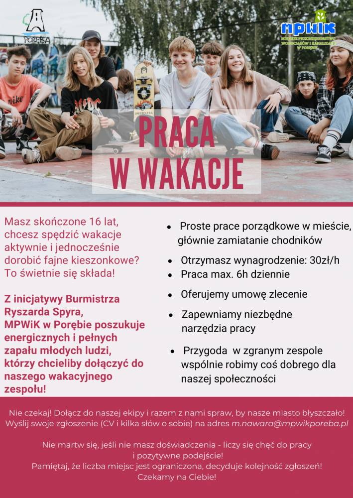 Zdjęcie: Praca w wakacje dla młodzieży!