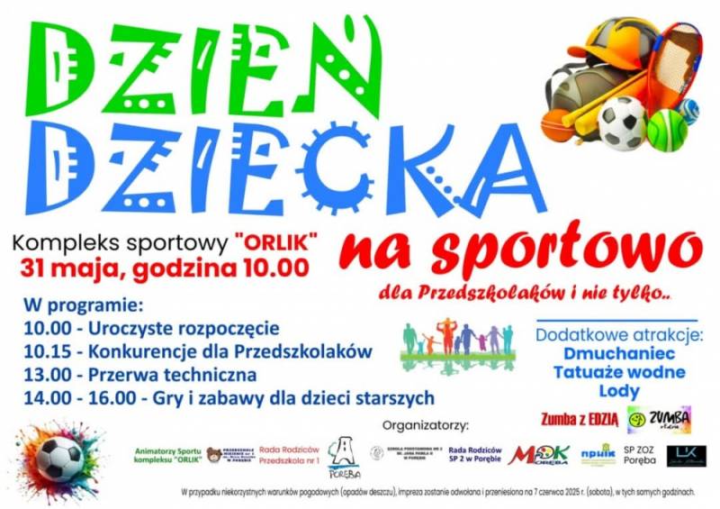 Zdjęcie: DZIEŃ DZIECKA NA ORLIKU I ZBIORNIKU WODNYM PORĘBA I