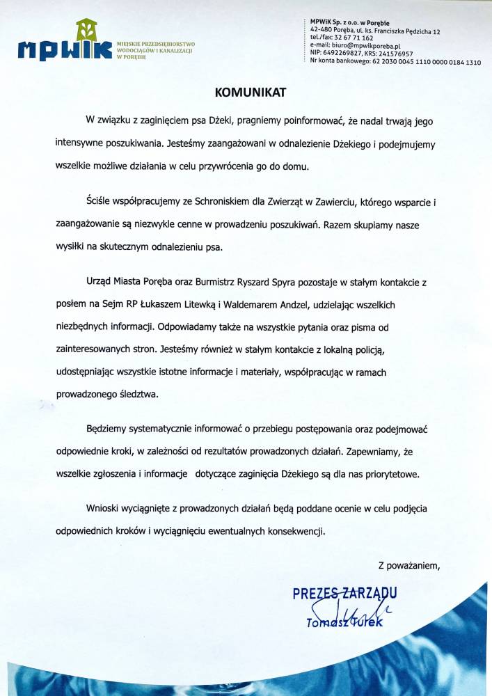 Zdjęcie: Komunikat